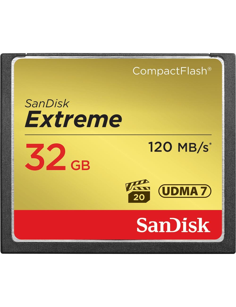 Sandisk COMPACT FLASH EXTREME 120MB/s, 85MB/s write, UDMA7